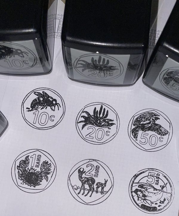 South African coin stamps - Self inking