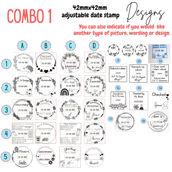 42mmx42mm adjustable date stamp + 14mmx38mm self inking stamp - Image 2