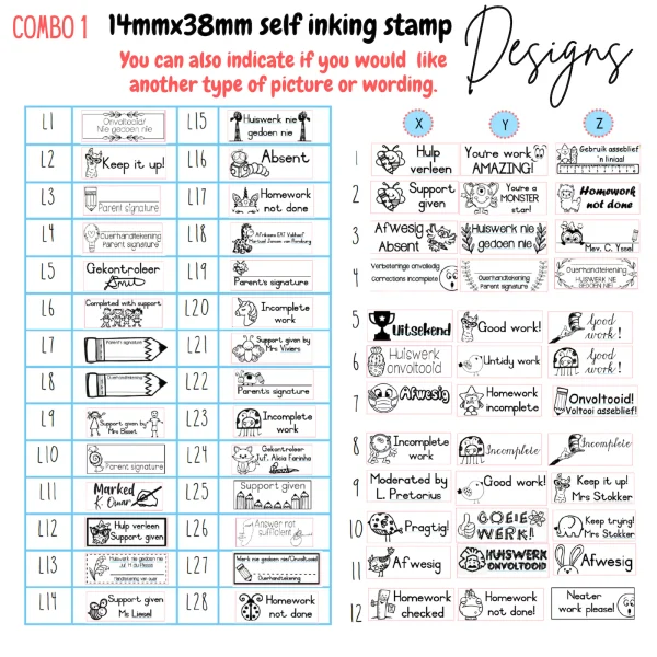 42mmx42mm adjustable date stamp + 14mmx38mm self inking stamp - Image 3