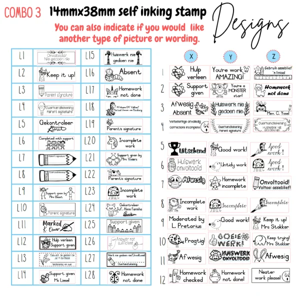 10mmx45mm adjustable date stamp + 14mmx38mm self inking stamp - Image 3